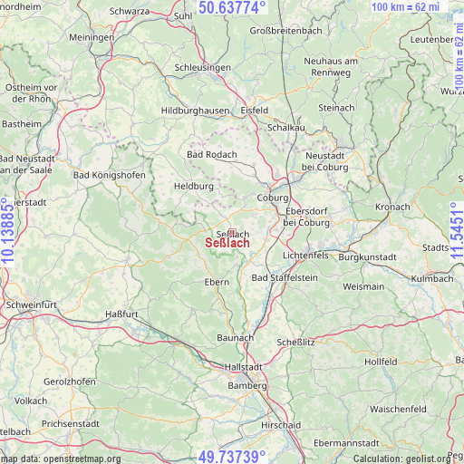 Seßlach on map