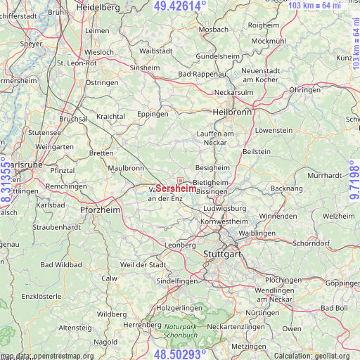 Sersheim on map