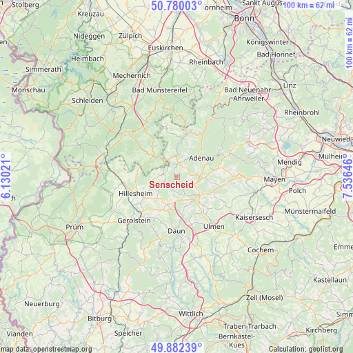 Senscheid on map