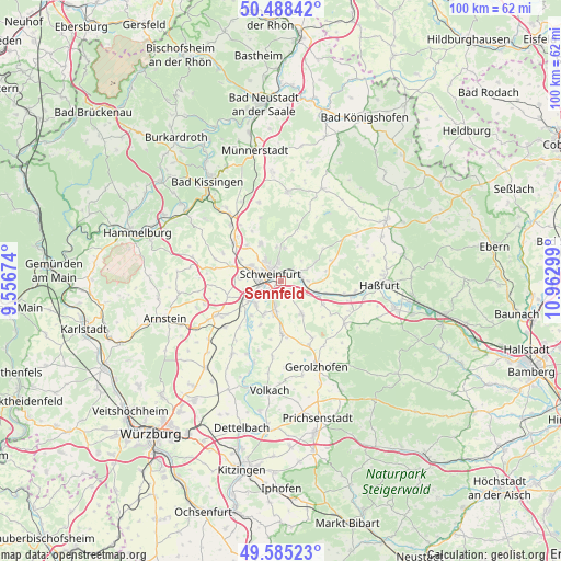 Sennfeld on map