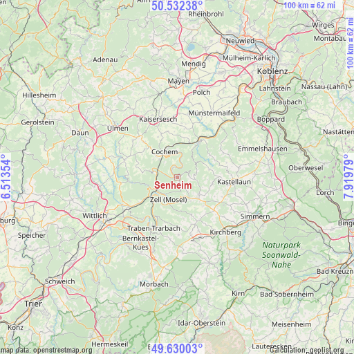 Senheim on map