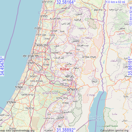 Kūbar on map