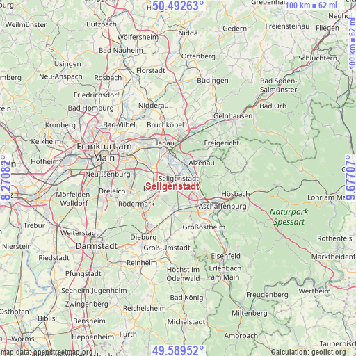Seligenstadt on map