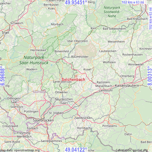 Selchenbach on map