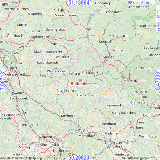 Selbach on map