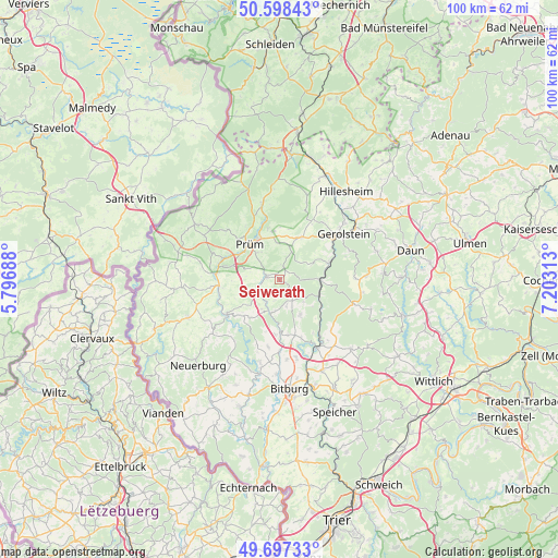 Seiwerath on map