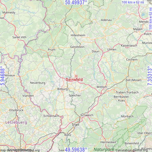 Seinsfeld on map