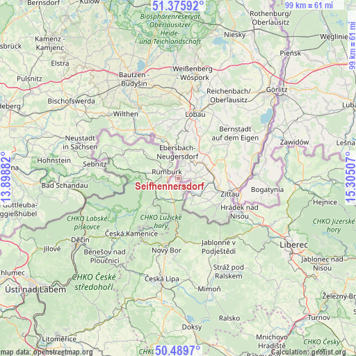 Seifhennersdorf on map