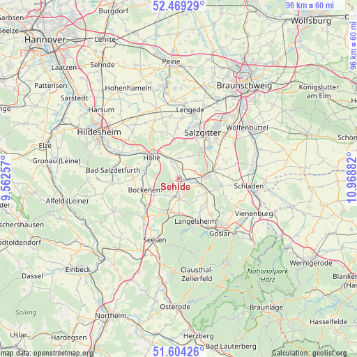 Sehlde on map