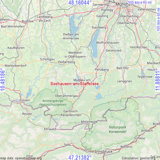Seehausen am Staffelsee on map