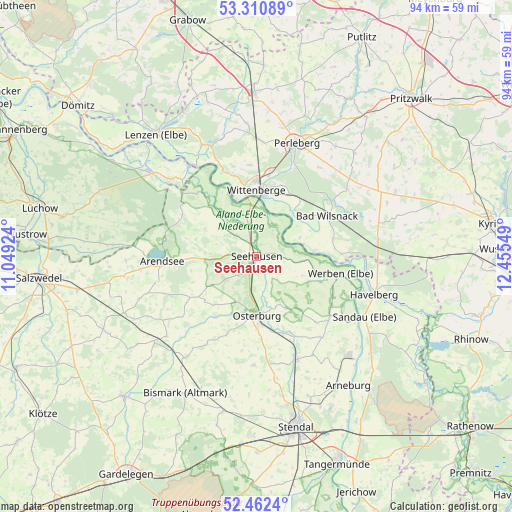 Seehausen on map