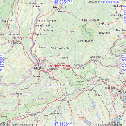 Schwörstadt on map