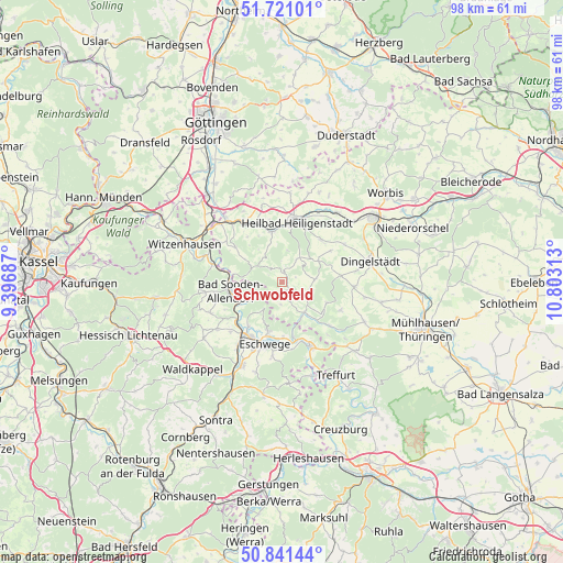 Schwobfeld on map