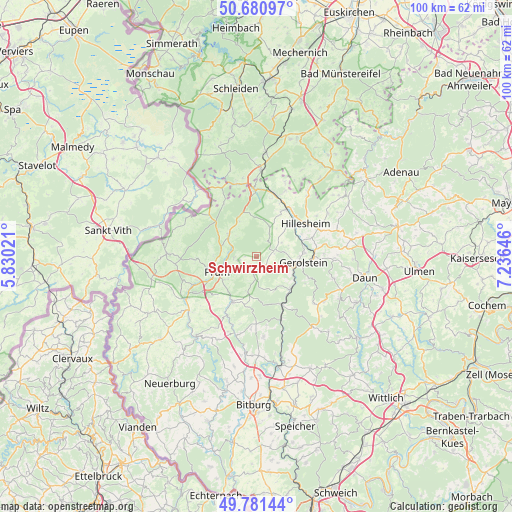 Schwirzheim on map