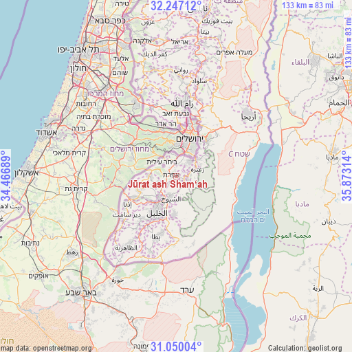 Jūrat ash Sham‘ah on map