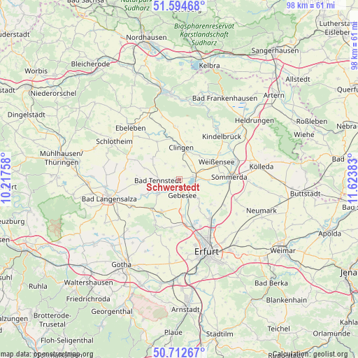 Schwerstedt on map