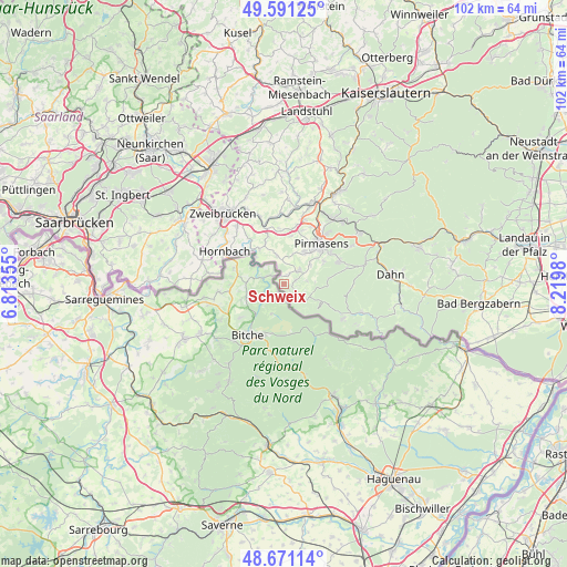 Schweix on map