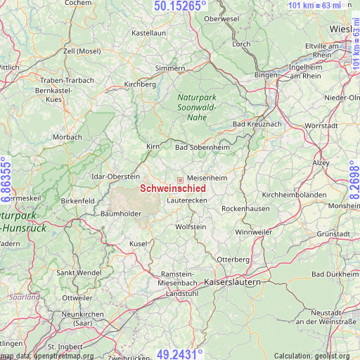 Schweinschied on map