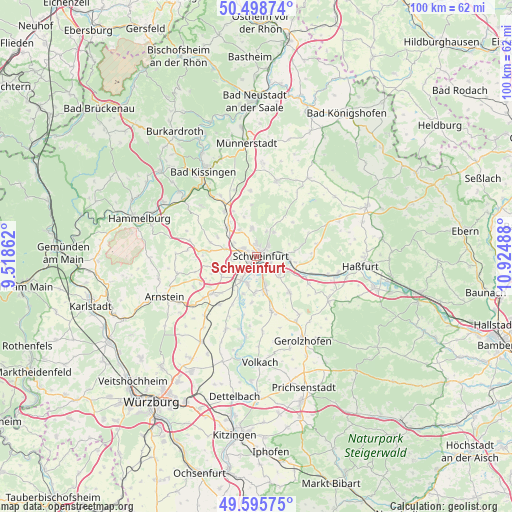 Schweinfurt on map