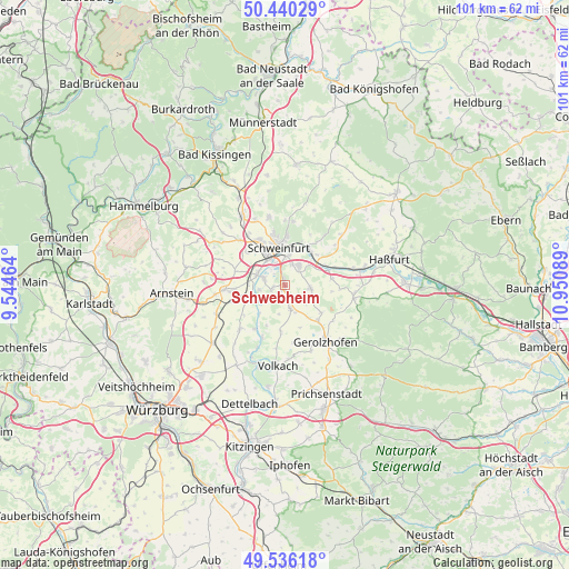 Schwebheim on map