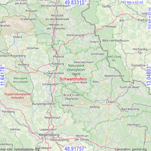 Schwarzhofen on map