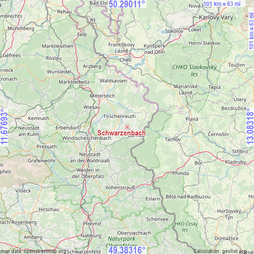 Schwarzenbach on map