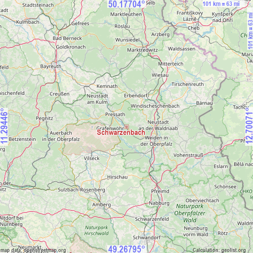 Schwarzenbach on map