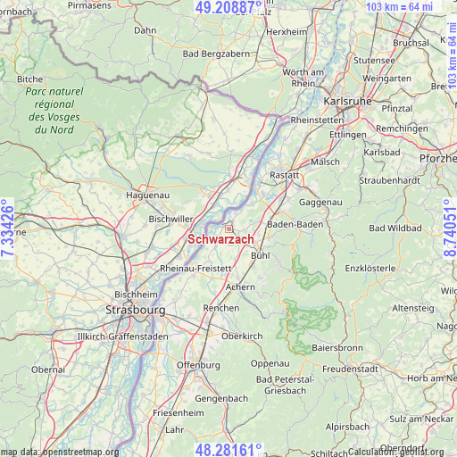 Schwarzach on map