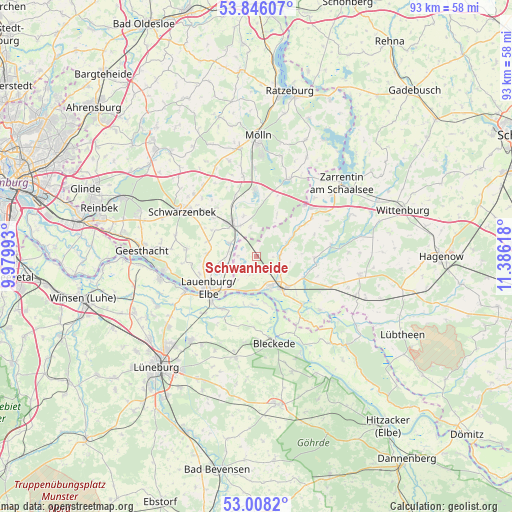 Schwanheide on map