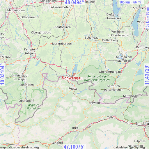 Schwangau on map