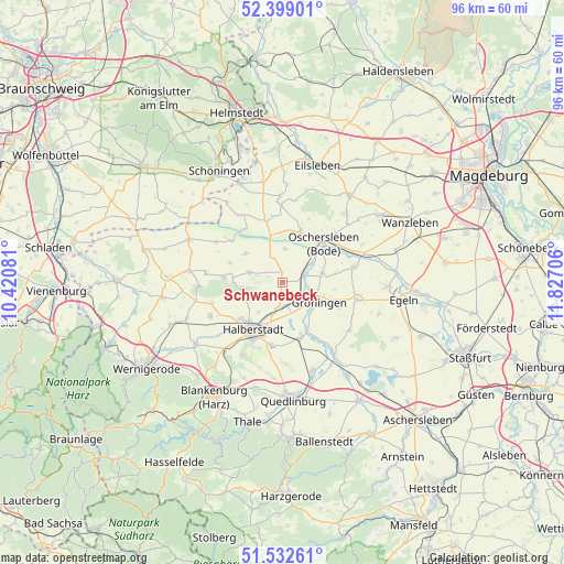 Schwanebeck on map