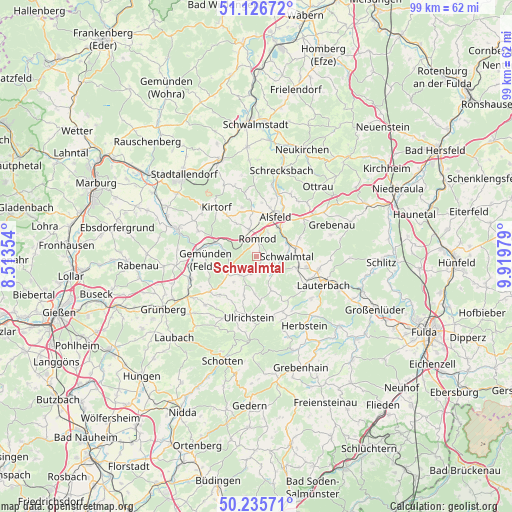 Schwalmtal on map