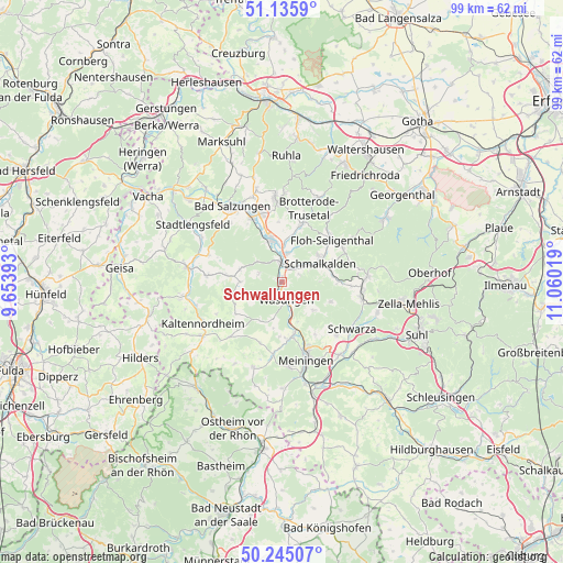 Schwallungen on map