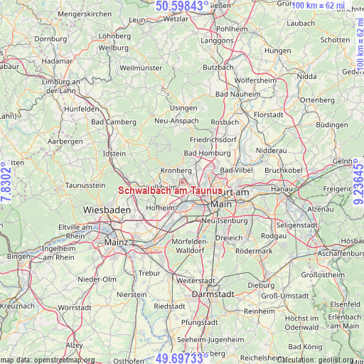Schwalbach am Taunus on map