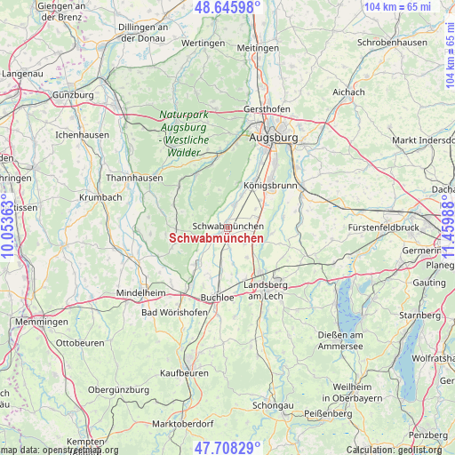 Schwabmünchen on map