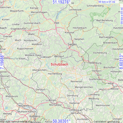 Schutzbach on map