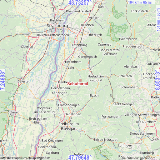 Schuttertal on map