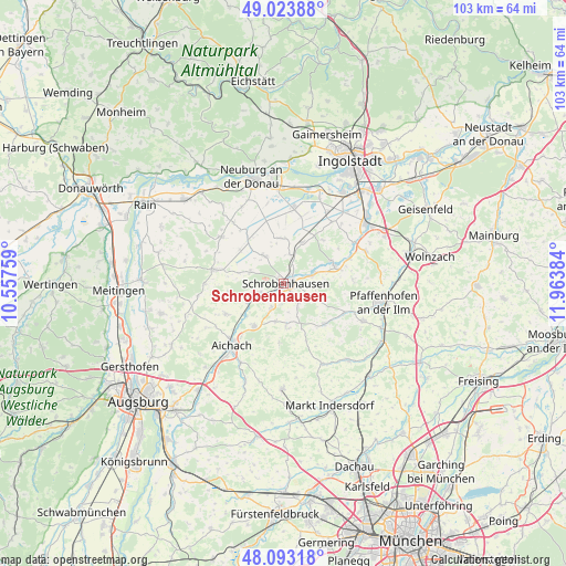 Schrobenhausen on map