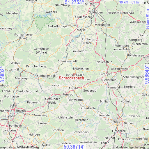 Schrecksbach on map