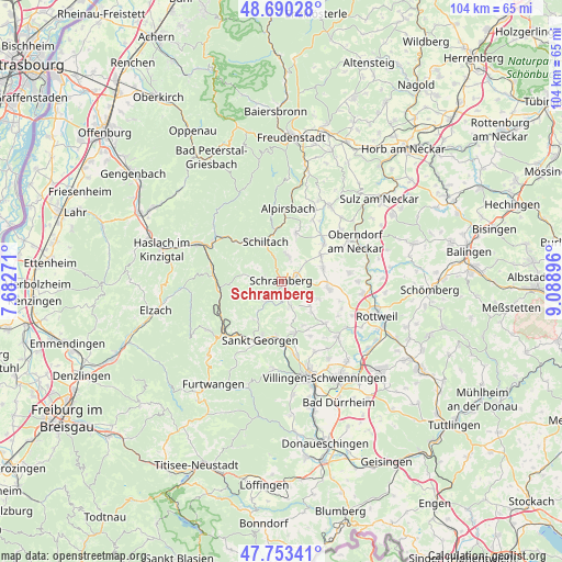 Schramberg on map