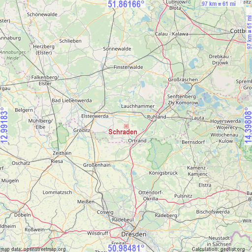 Schraden on map