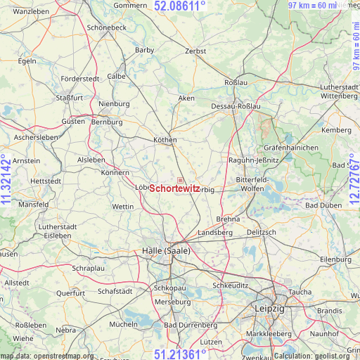 Schortewitz on map
