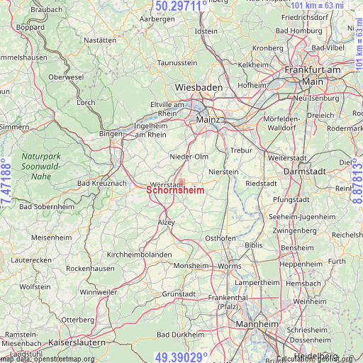 Schornsheim on map