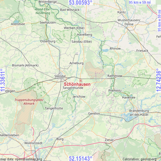 Schönhausen on map
