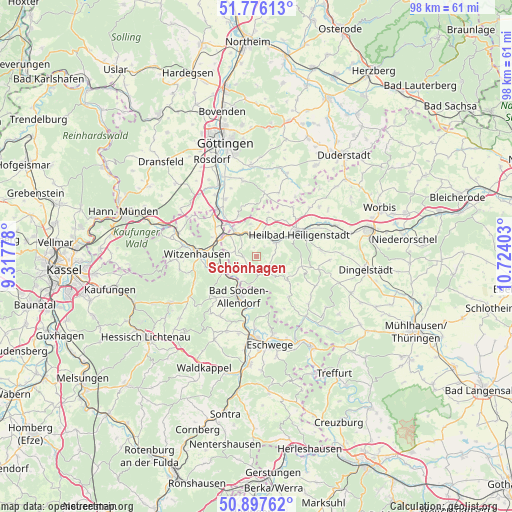Schönhagen on map