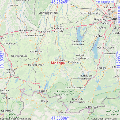 Schongau on map