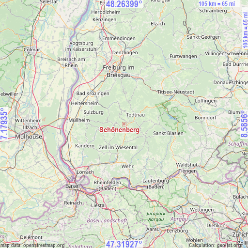 Schönenberg on map