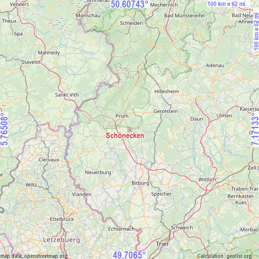 Schönecken on map