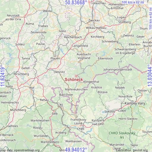 Schöneck on map