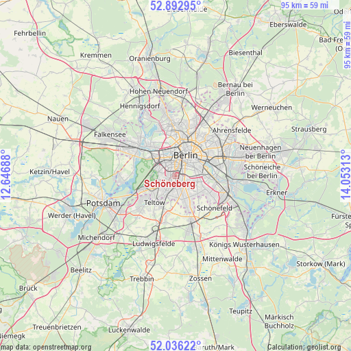 Schöneberg on map